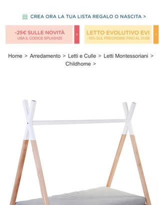 letto montessoriano capanna con doghe