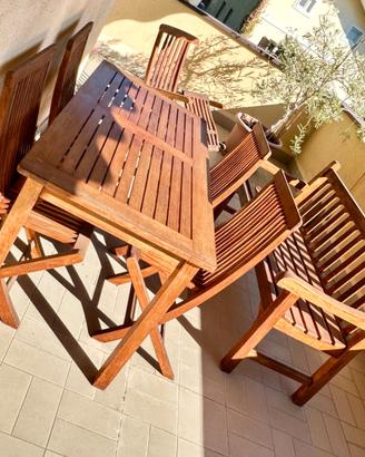 Set completo da giardino in teak