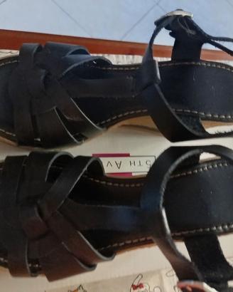 Sandali donna tacco a  zeppa in pelle 