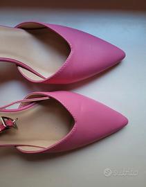 scarpe con il tacco fucsia 