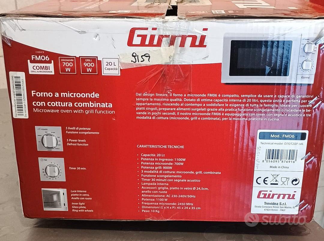 Forno microonde Girmi FM06 - Arredamento e Casalinghi In vendita a