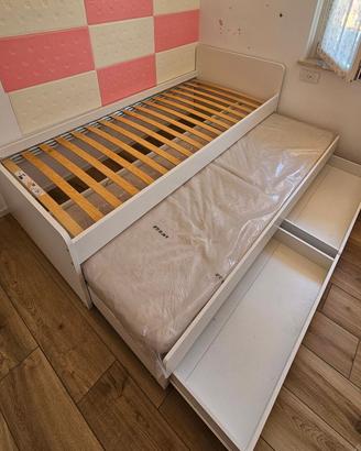 Letto bambini doppio con cassetti