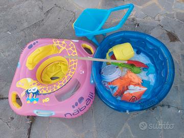 Salvagente mutandina con piscinetta e giochi spiag
