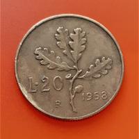 Monete italia 20 lire del 1958 "ramo quercia" rara