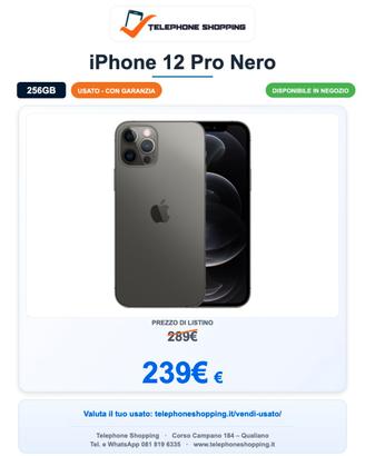 Apple iPhone 12 Pro 256GB Nero