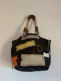 Borsa in pelle da viaggio con manici in corda