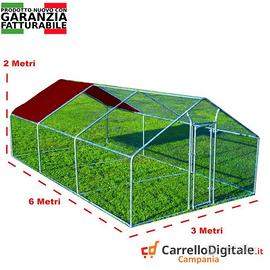 Gabbia Galline 3x6 m x h 2 m – 18 mq bordeaux