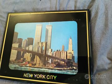 Quadro vintage New York torri gemelle