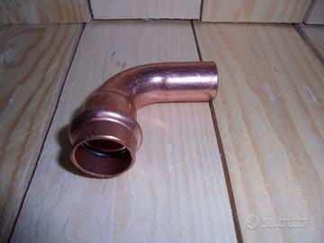 Gomito a pinzare Viega rame dm.18 MF h2o.