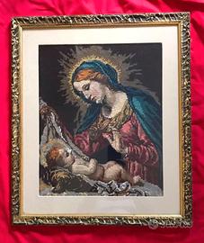 Quadro a mezzopunto - Madonna con il Bambino
