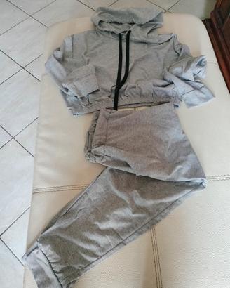 Tuta donna felpa crop+ pantalone , XL