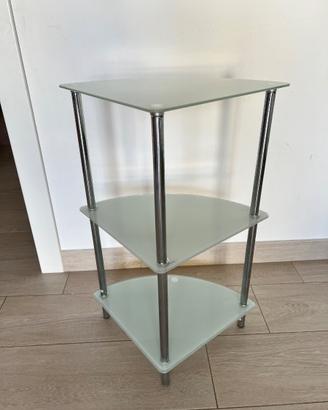 Mobiletto in vetro e acciaio