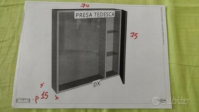 specchio con contenitore 