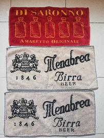 3x Tovagliette Asciugamani Birra - Pub - Menabrea
