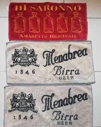 3x Tovagliette Asciugamani Birra - Pub - Menabrea