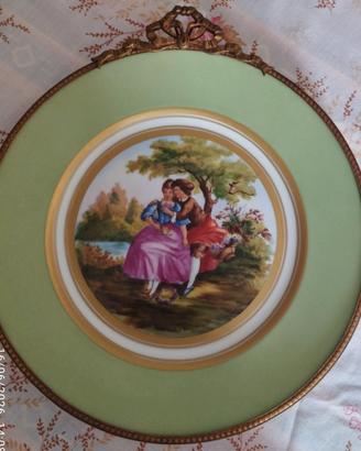piatto vintage da parete porcellana  Chateau S. C 