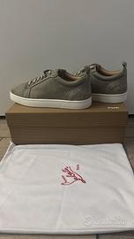 Sneakers Uomo Pelle Grigia Suola Rossa Luxury