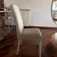 8 sedie  in simil pelle bianche