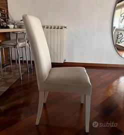 8 sedie  in simil pelle bianche