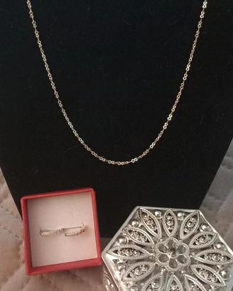 Parure Girocollo cm45 e Orecchini  ARGENTO925 