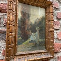 Quadro antico dipinto epoca vecchio cornice olio