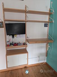 scrivania da parete / libreria / Ikea Svalnas