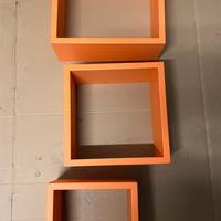 Set 3 Mensole Cubiche Arancioni Ikea