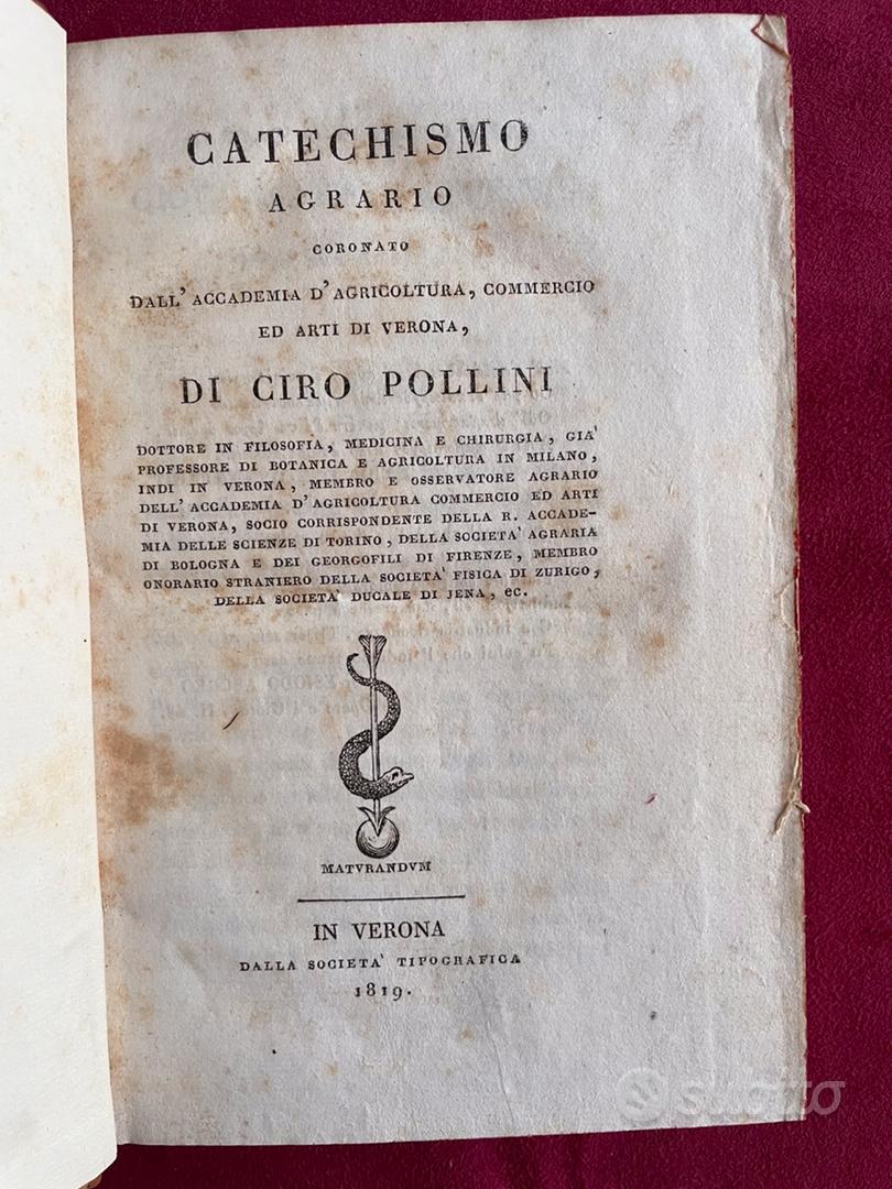 Catechismo agrario di ciro pollini 1819 Libri e Riviste In