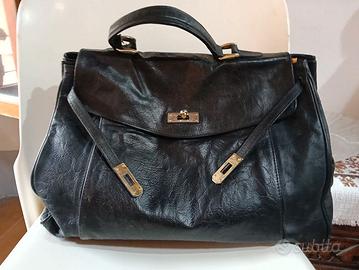 Borsa Vintage Pelle Nera