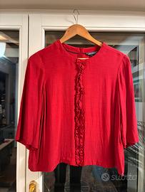 Blusa rossa in viscosa Tommy Hilfiger, taglia M