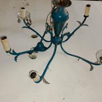 Antico elegante lampadario lampione lampada bronzo