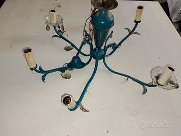 Antico elegante lampadario lampione lampada bronzo