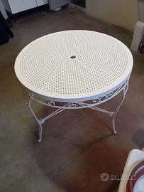 Tavolo giardino in ferro bianco