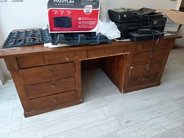 cattedra scrivania tavolo legno vintage 