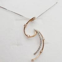 COD.914C.25 COLLANA+CIONDOLO "G" 2 ORI BRILLANTI