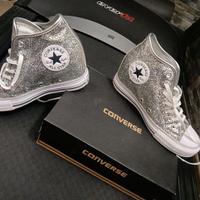 scarpe donna converse glitter/ zeppa 