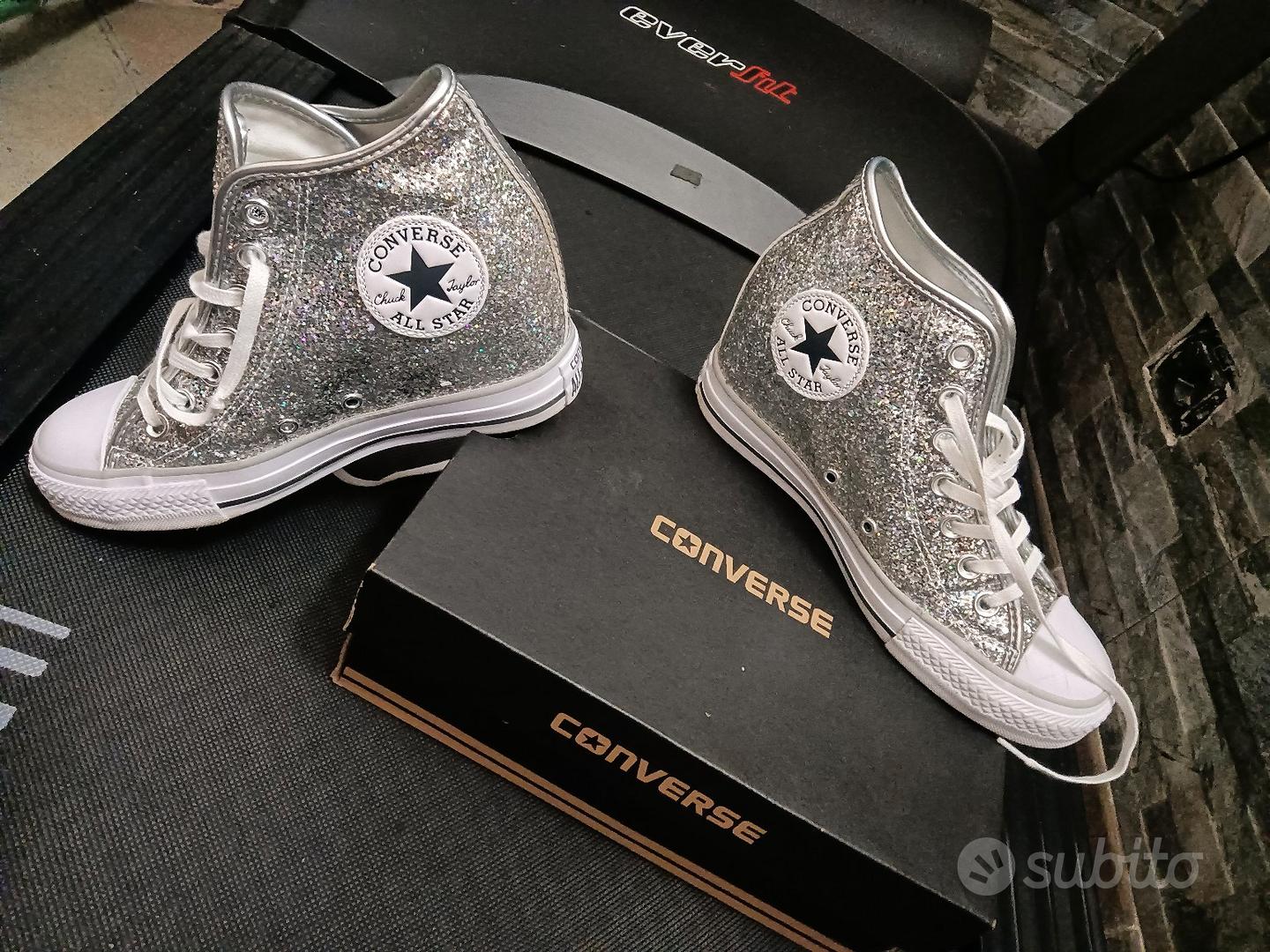 Converse con 2024 zeppa e paillettes