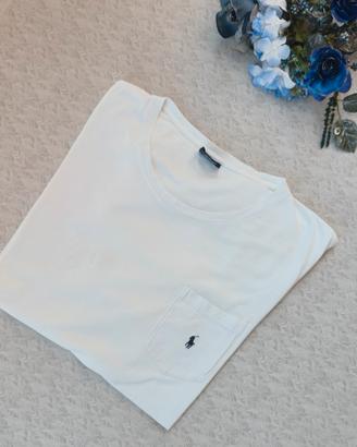 T-Shirt-Polo Ralph Lauren-Vintage-90's-Bianco-XXL