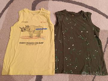 taglia 8/10 anni- 2 canotte, 3 maglie decathlon