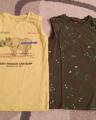 taglia 8/10 anni- 2 canotte, 3 maglie decathlon