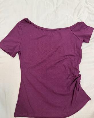 T-shirt corta da donna viola