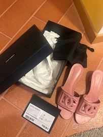 Ciabatte con tacco dolce e gabbana rosa 38,5