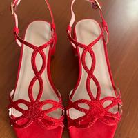 Sandali con strass rossi