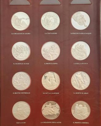 12 Medaglie Argento 925 Franklin Mint Michelangelo