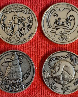 set 4 medaglie israele " judaica "
