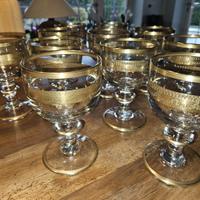 Set 11 Calici Cristallo e Oro Zecchino