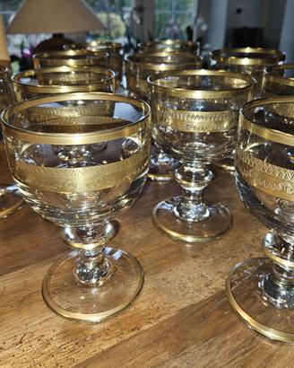 Set 11 Calici Cristallo e Oro Zecchino