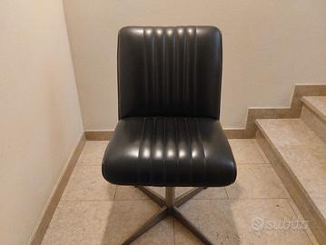 Coppia sedie vintage anni ’60–’70 – pelle nera 