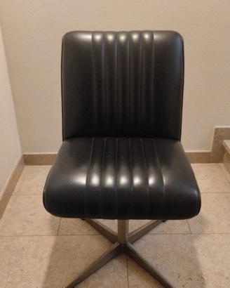 Coppia sedie vintage anni ’60–’70 – pelle nera 
