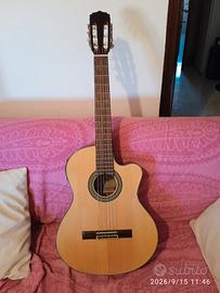 chitarra classica elettrificata aria ak-30 cutawey